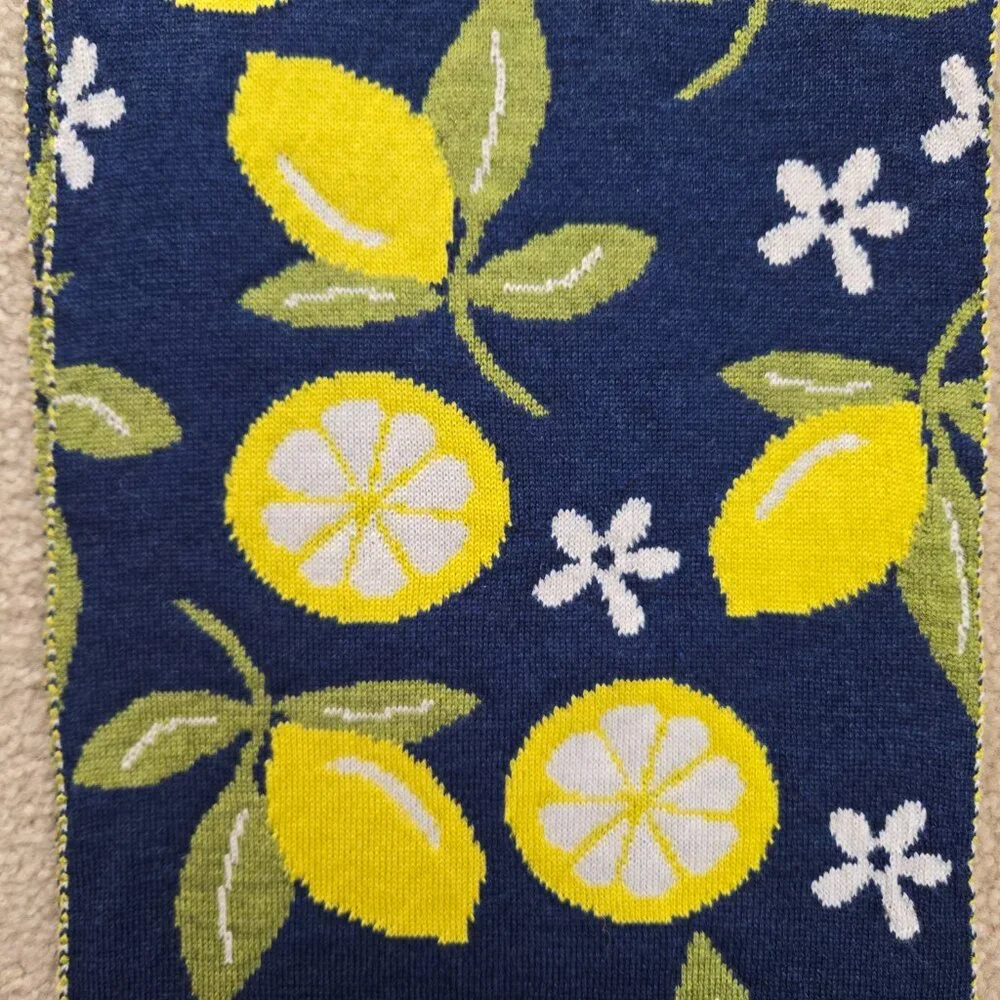 100% Merino Wool Scarf Lemons
